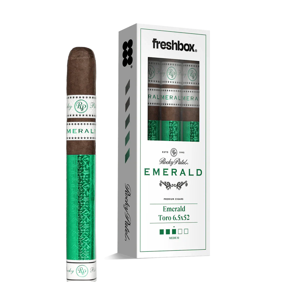 Rocky Patel Emerald Toro 6.5x52 FreshBox Cigars - 3pk - 6ct