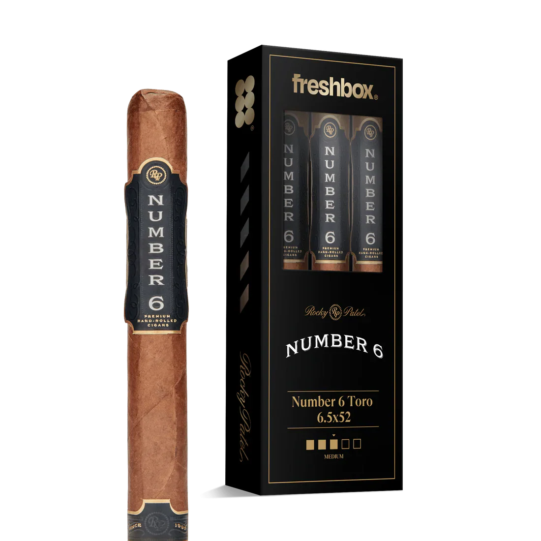 Rocky Patel Number 6 Toro 6.5x52 FreshBox Cigars - 3pk - 6ct
