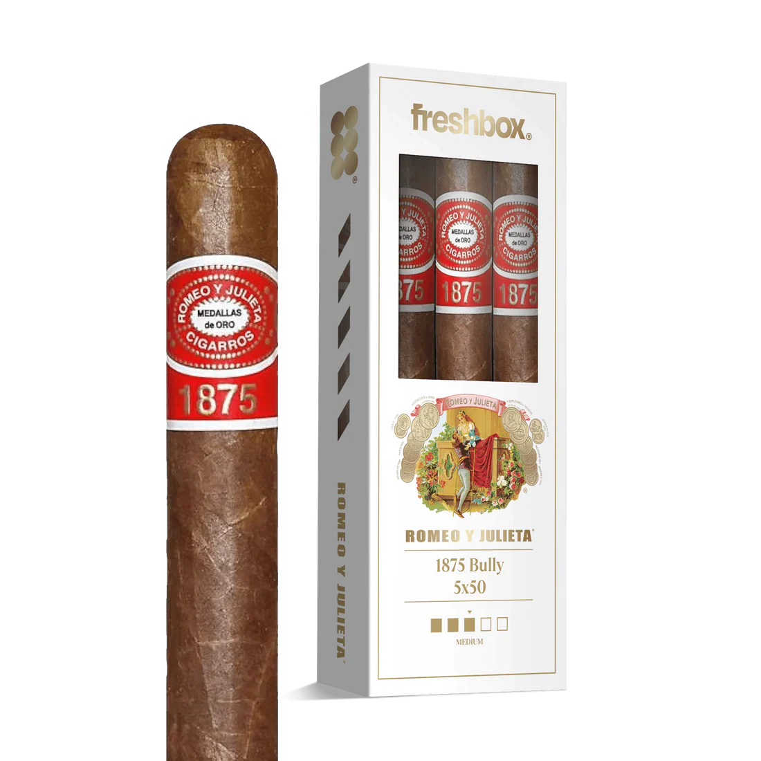 Romeo Y Julieta 1875 Bully 5x50 FreshBox Cigars - 3pk - 6ct
