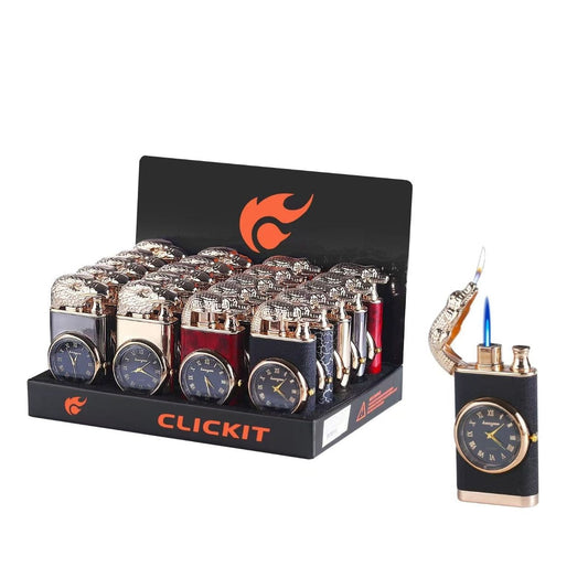 Clickit - Lighter - Crocodile 2 in 1 w/ Clock - 20ct