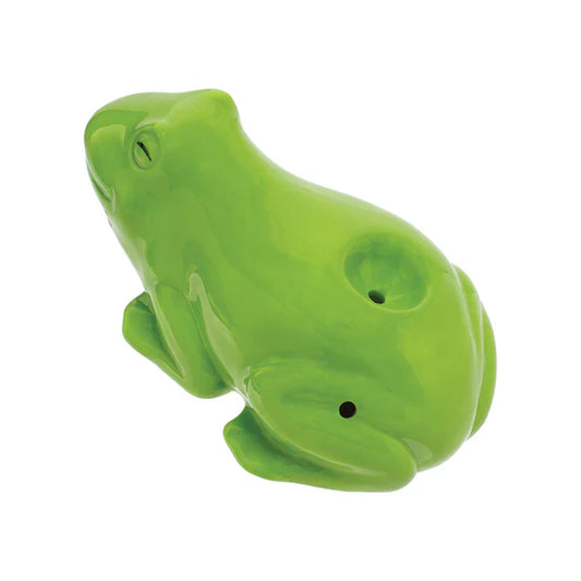 Wacky Bowlz - Ceramic Pipe - Fun Designs and Unique Shapes - 3.5" - Frog