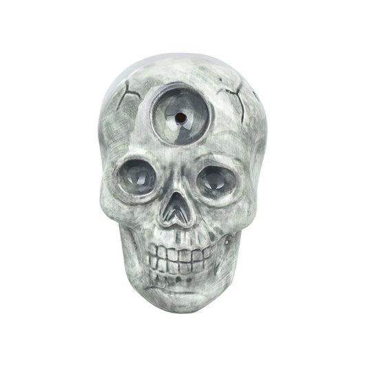 Wacky Bowlz - Ceramic Pipe - Fun Designs and Unique Shapes - 3.5" - Skull
