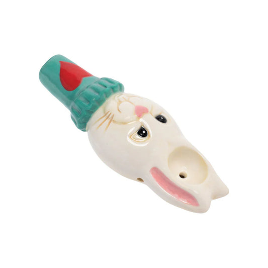 Wacky Bowlz - Ceramic Pipe - Fun Designs and Unique Shapes - 3.5" - White Rabbit