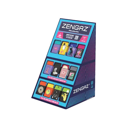Zengaz Premium Jet Lighters Cube Display - Chip Jet - 48ct